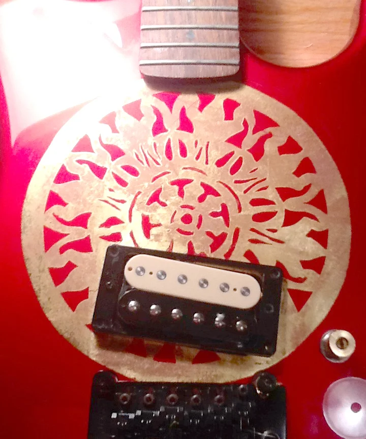  23k oil gilded guitar detailing for Gibson Guitars, NYC 