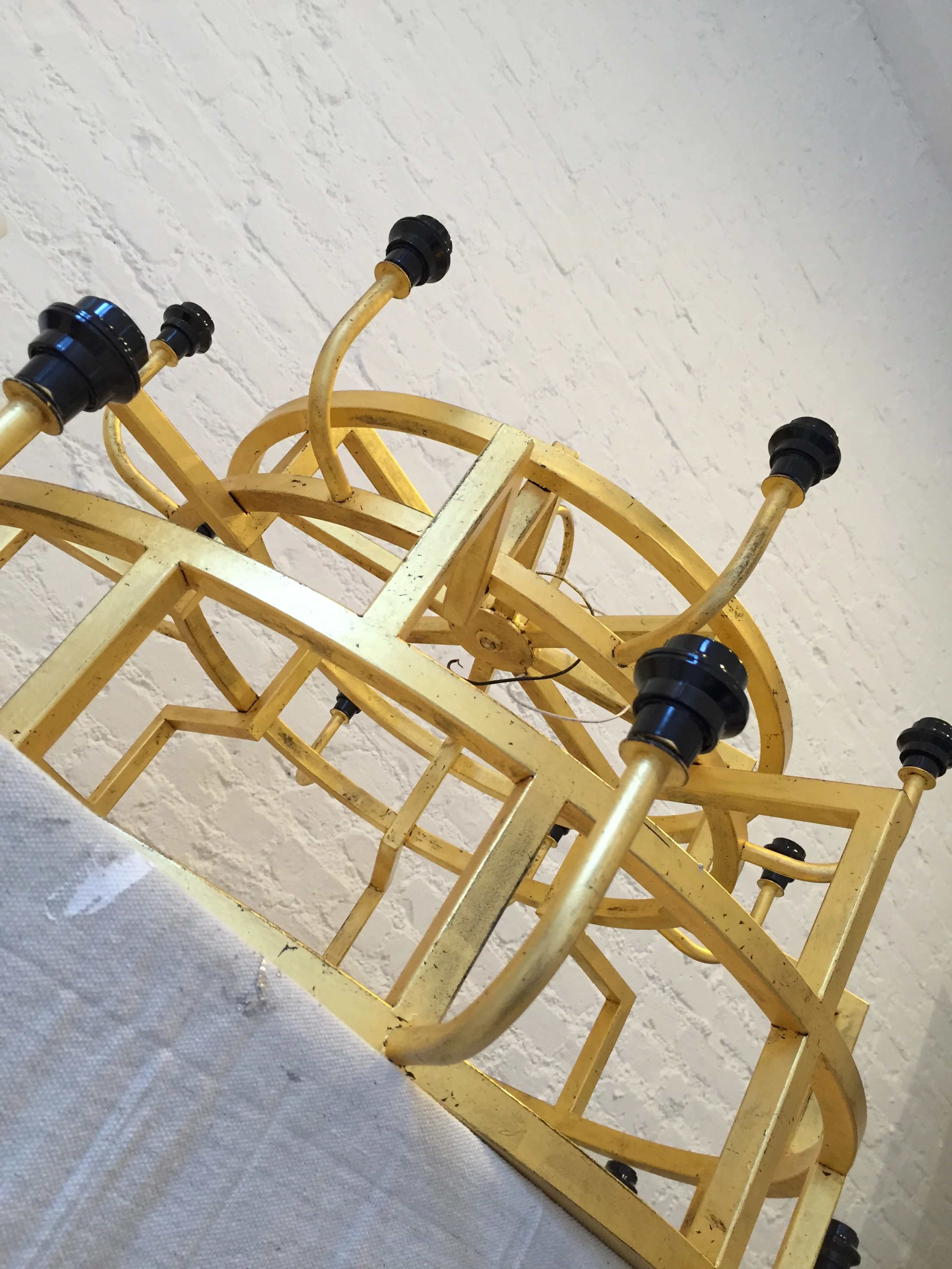  23k gilded &amp; antiqued chandelier; 1940's Royer replica 