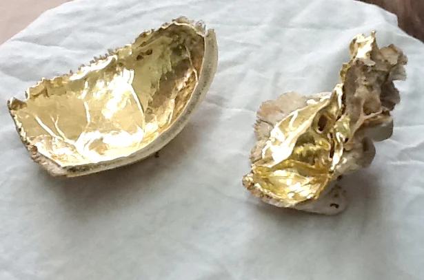  23k water gilded skull fragments 