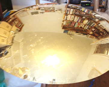 12k white gold water gilded glass coffee table top, NYC