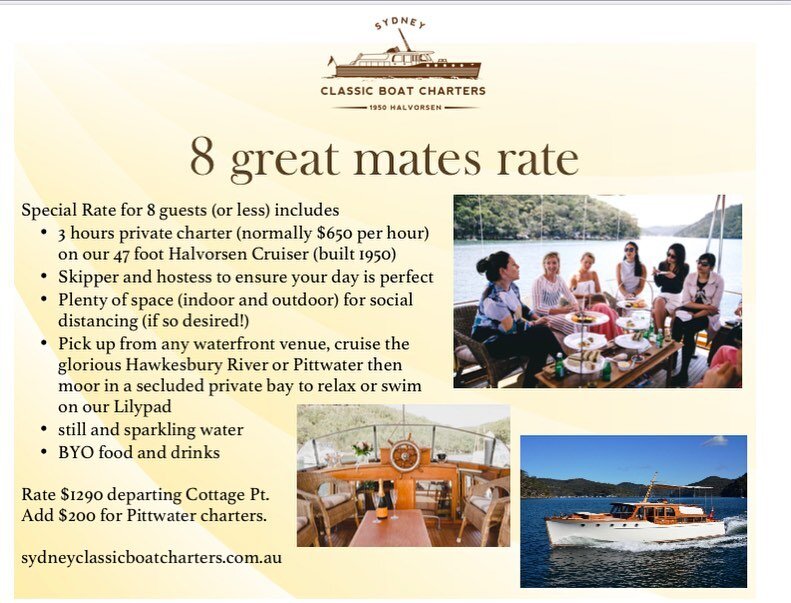 Due to the COVID 4sqm rule, our guest numbers are limited to 8 per charter. So if you have 8 great mates who are in need of the perfect day out in gods country, get in touch now! #cottagepoint #pittwater #pittwaterlife #hawkesburyriver @cottagepointk