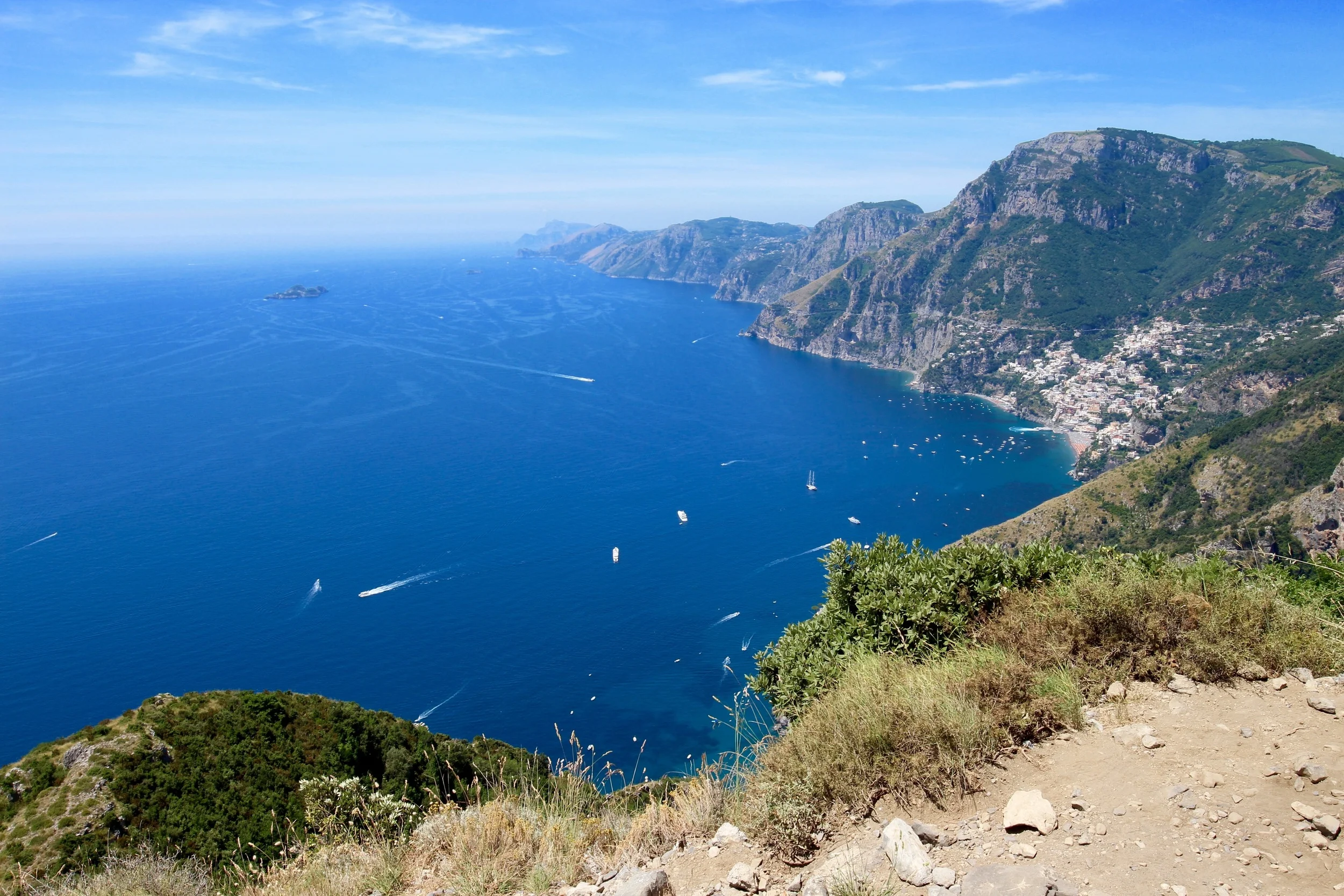 Looking west towards the Sorrento peninsula and Capri