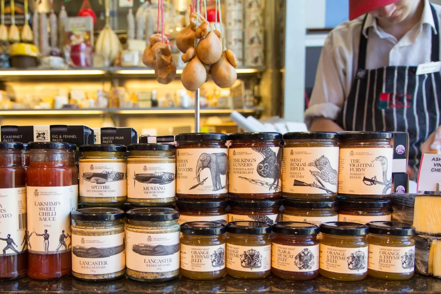 Condiments on deli counter