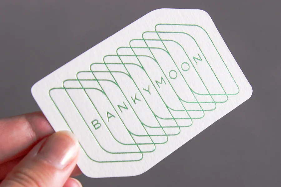 Close-up of front of card
