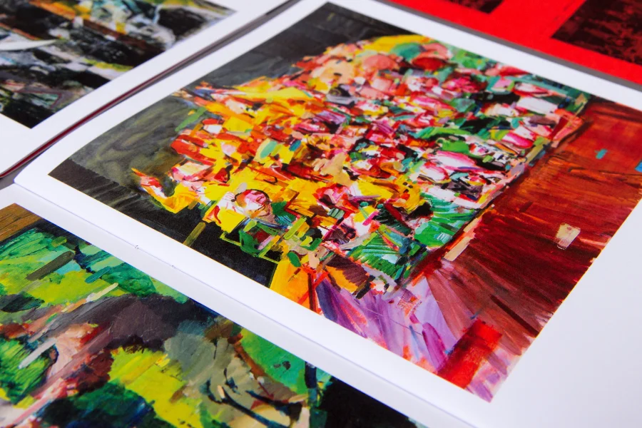 Detail of Sam’s paintings