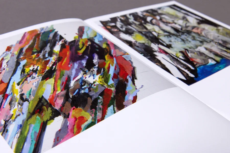 Close-up of page spread