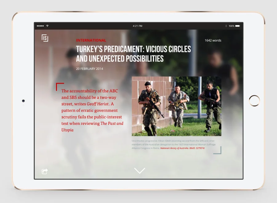 iPad app horizontal display