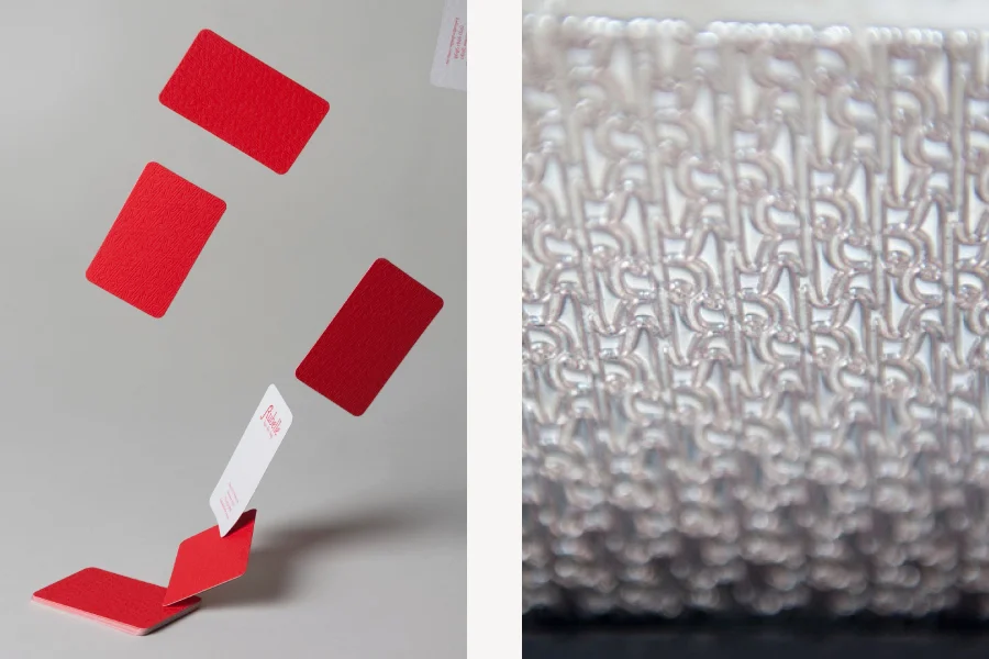 Business cards & close-up of letterpress plate