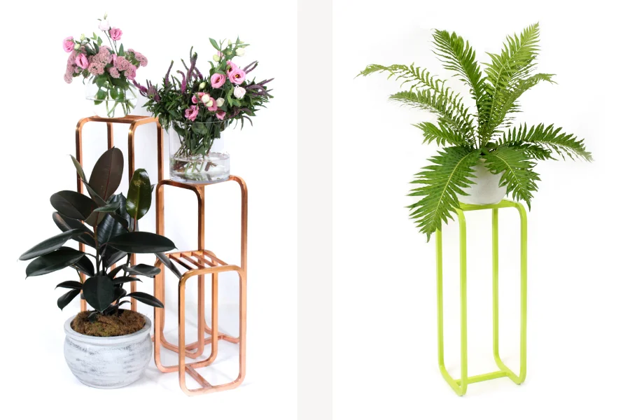 Copper & lime plant stands