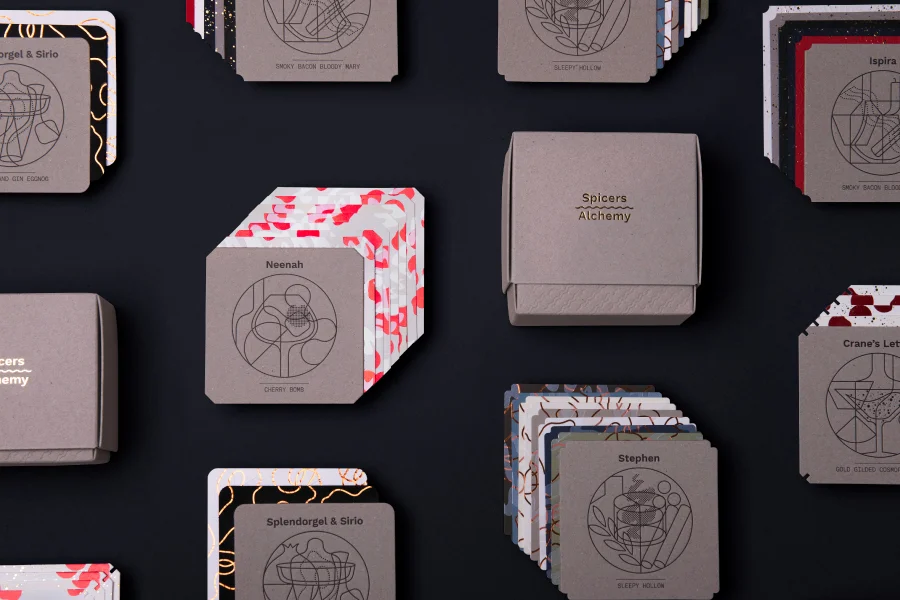 Dividers and coasters from each section