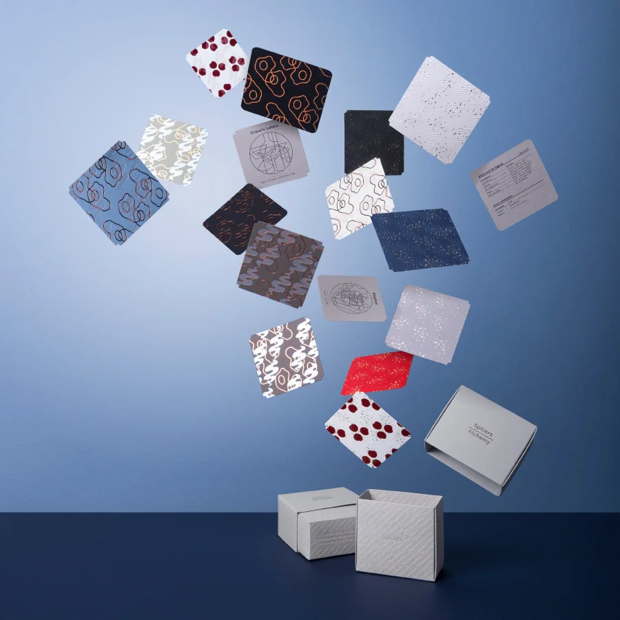 The pack with a selection of coasters