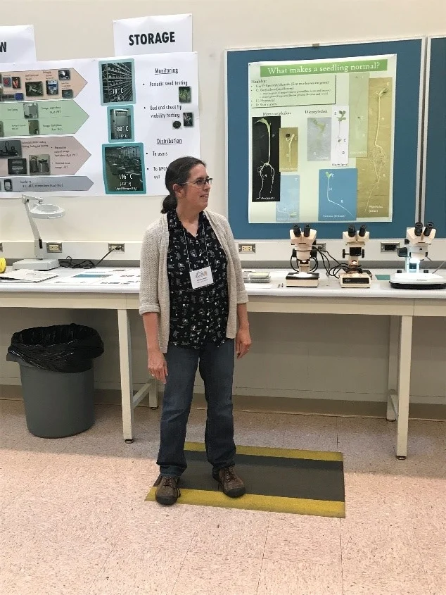 Annette Miller explaining curation of seed collections at the NLGRP