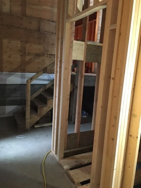 Our wee elevator space - to be in place for our later, immobile years. 