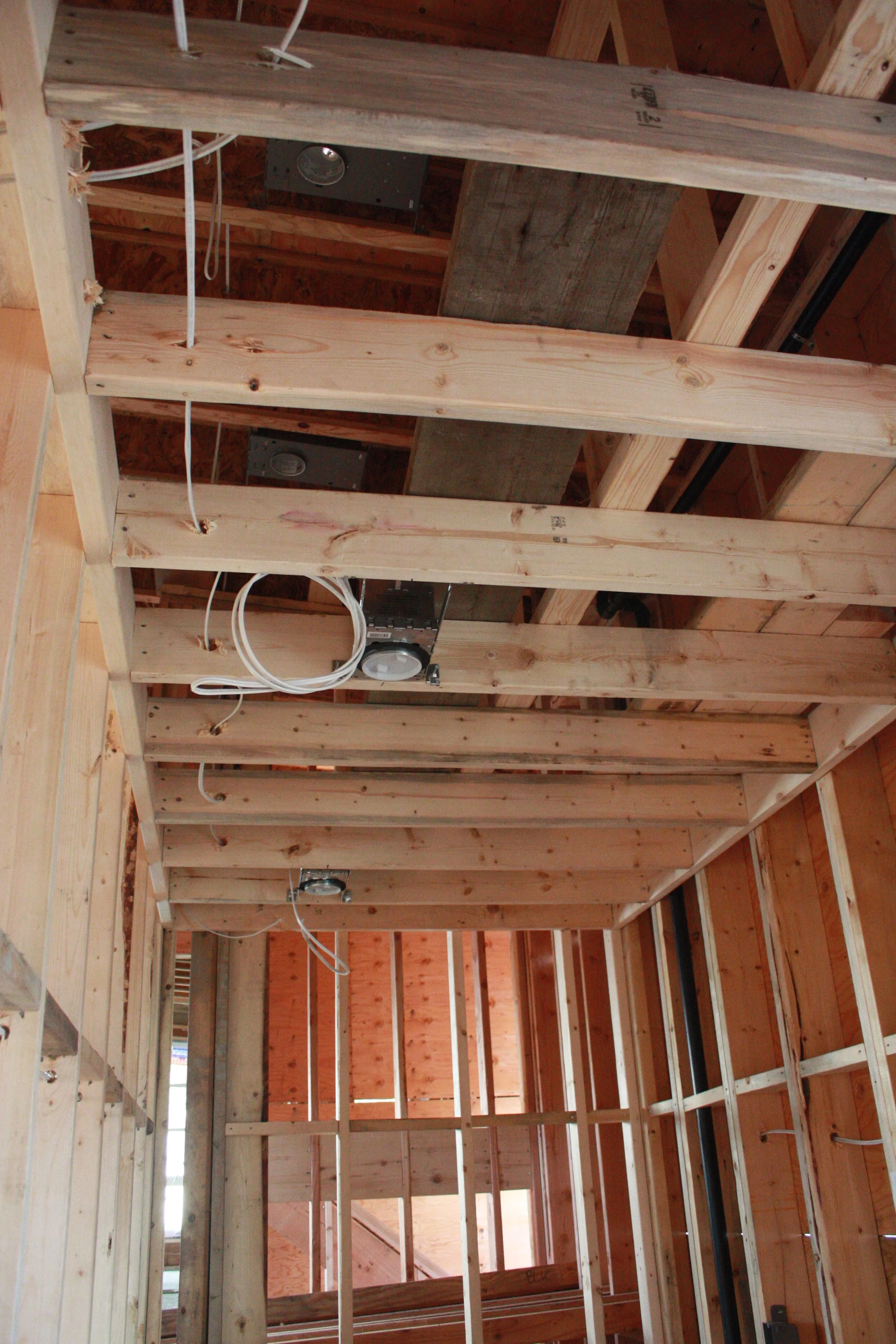 Recessed lighting in the laundry room