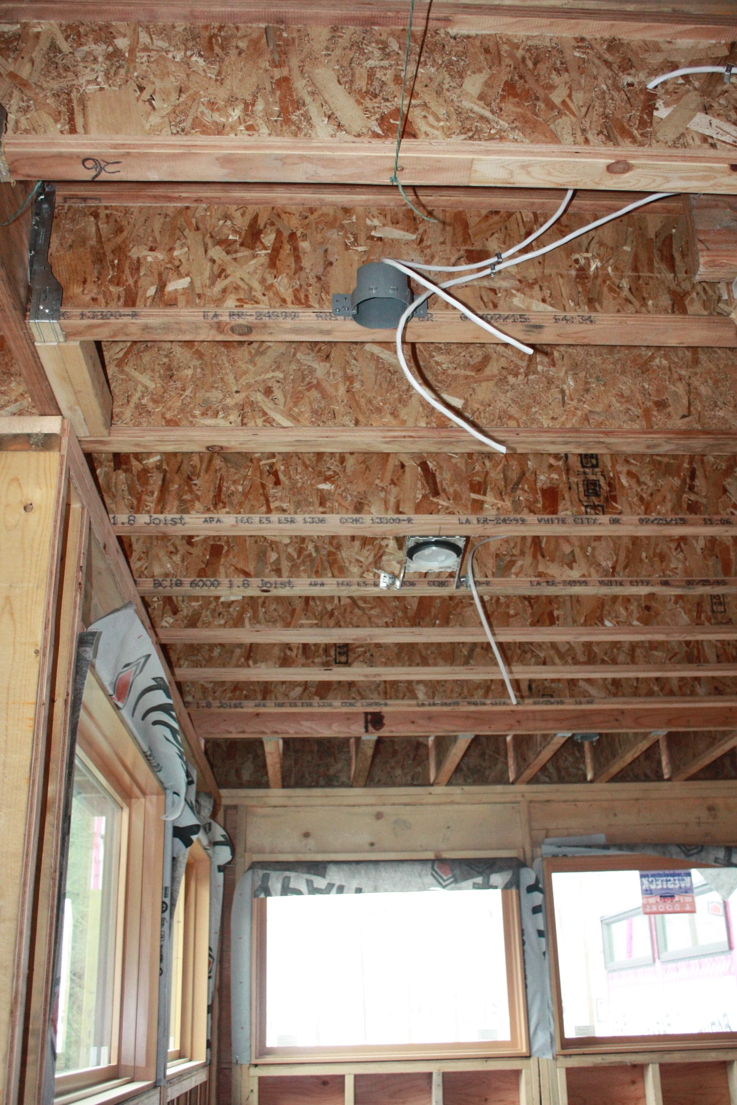 Lighting and one of many smoke/CO2 detector in the upper front entrance. The detectors throughout the house will all be connected to allow for house-wide alert! Awesome. 