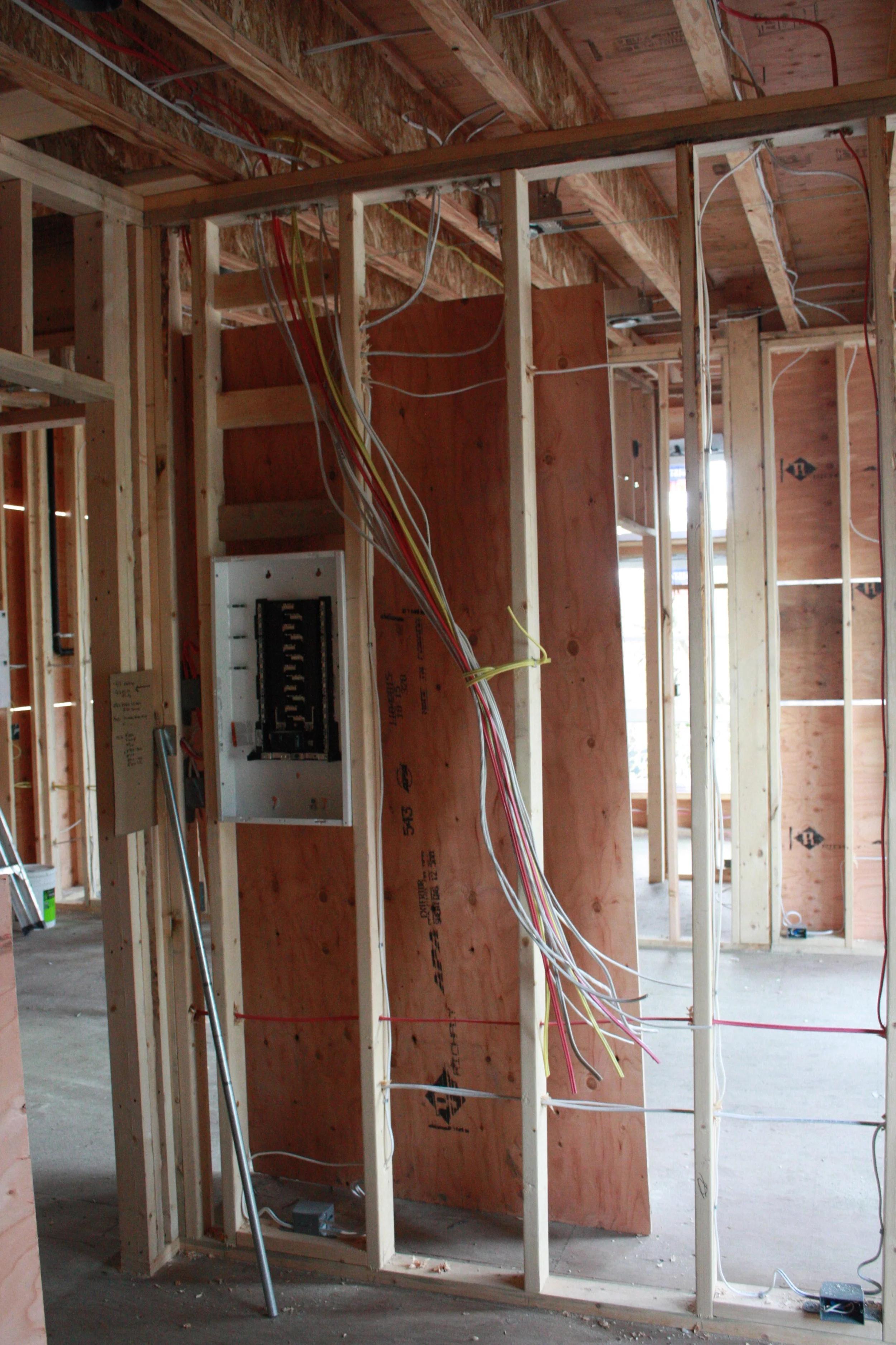 More wires to the upstairs sub panel.