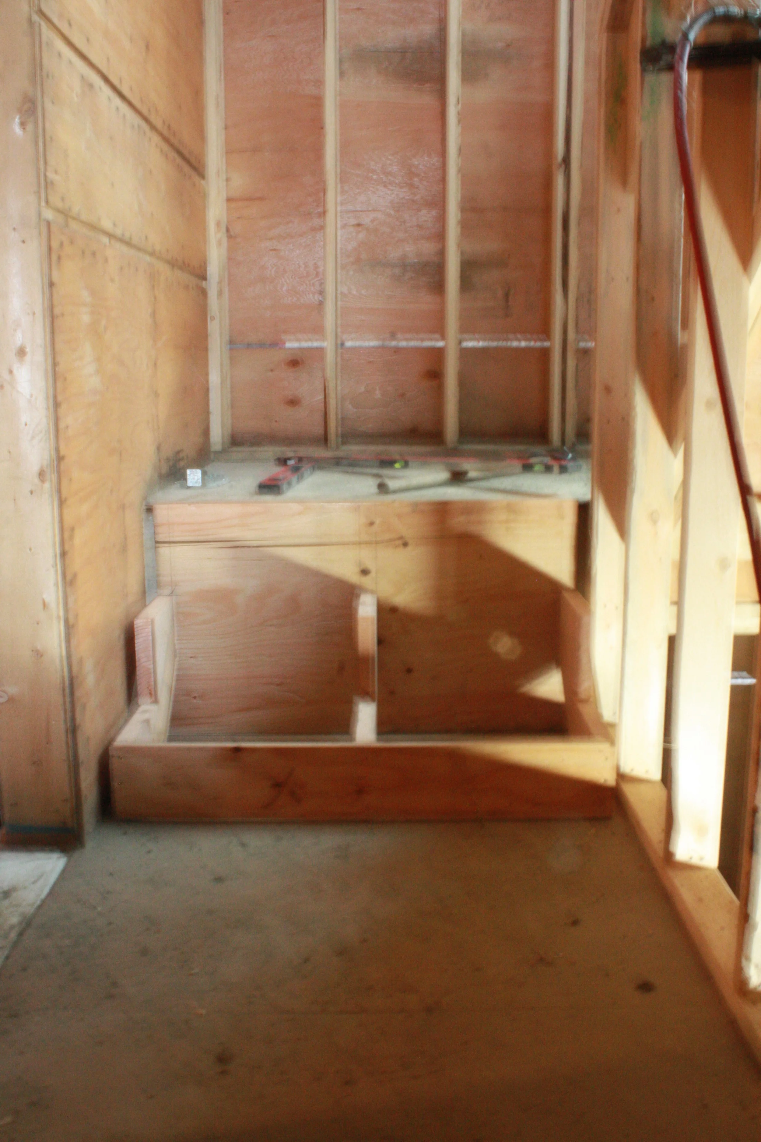 Back stairs case in progress