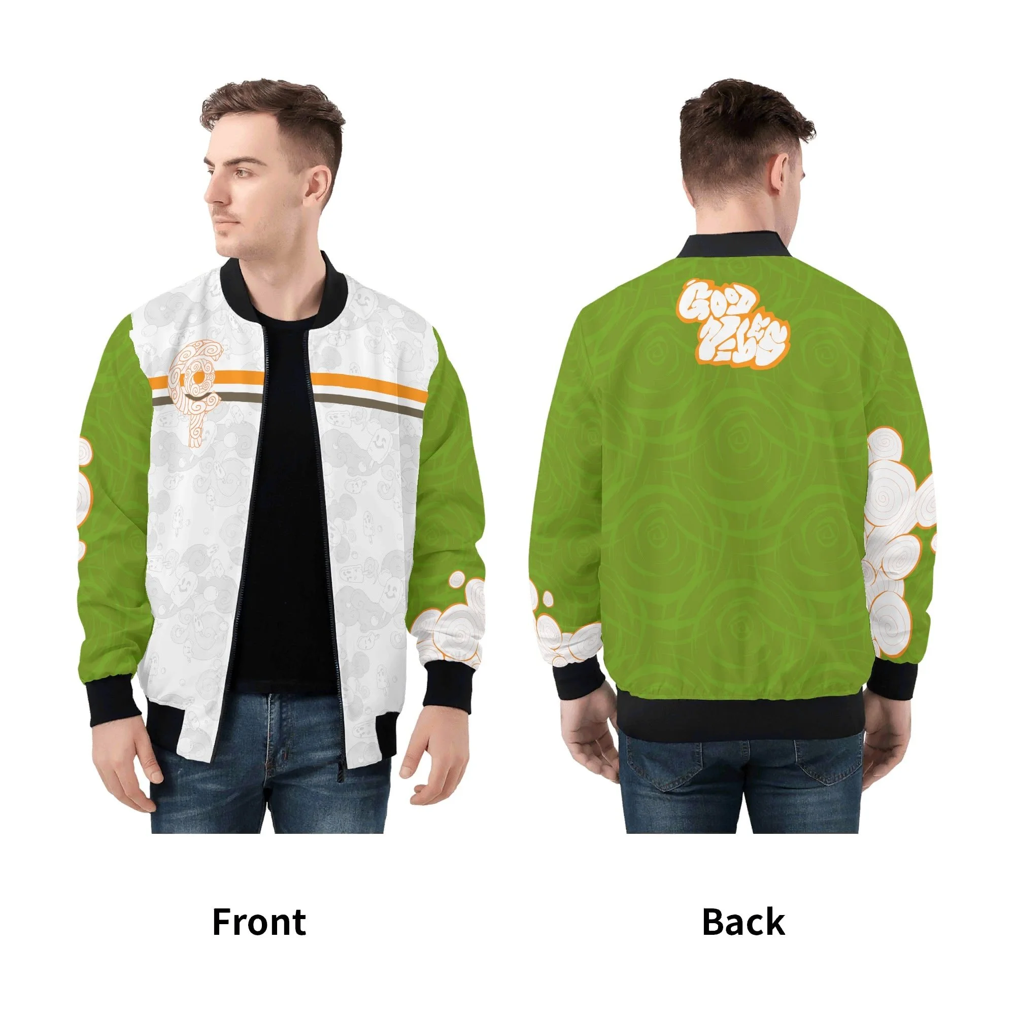 Coconut Wasabi Swirl Bomber Jacket
