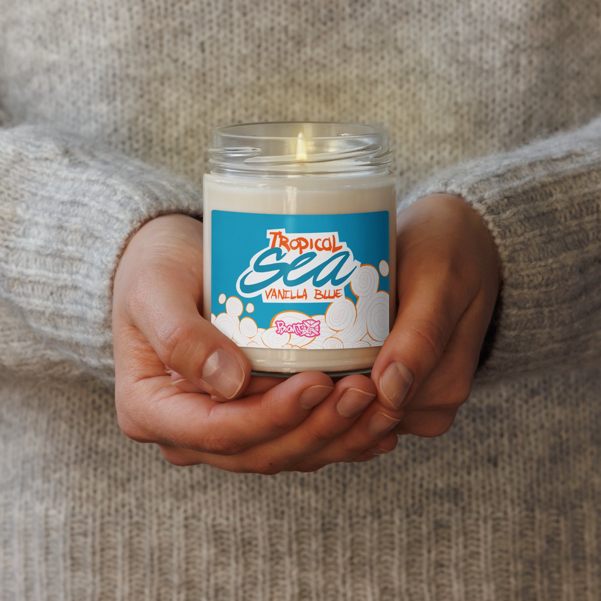 Tropical Sea Vanilla Blue Scented soy candle