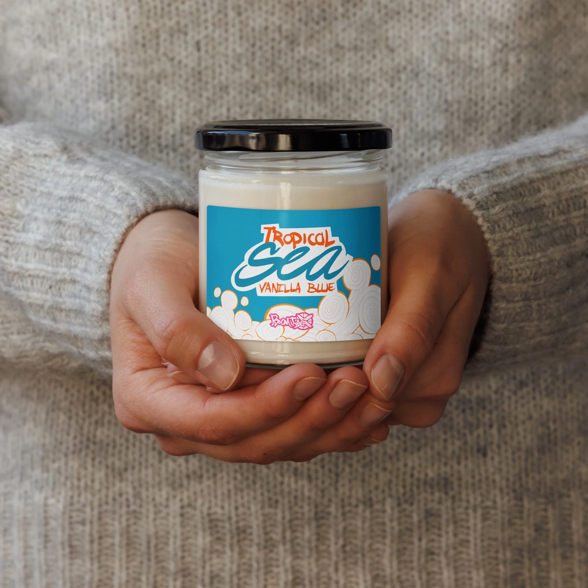 Tropical Sea Vanilla Blue Scented soy candle