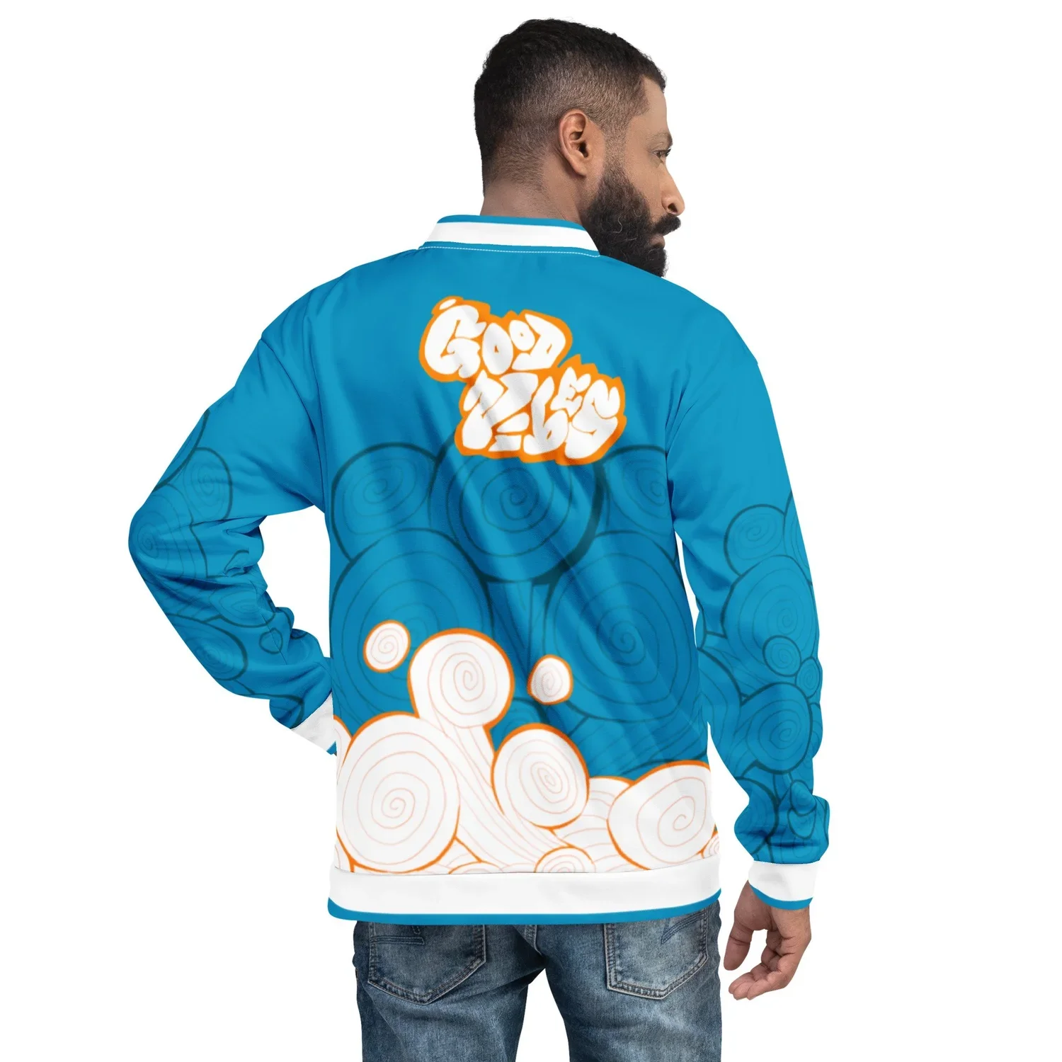 Tropical Sea Vanilla Blue Bomber Jacket