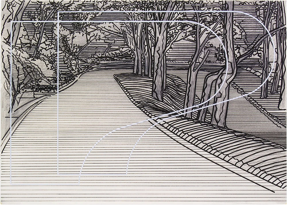Tomoe 1, 1999-2015. Graphite and tempera / paper. 50 x 70 cm