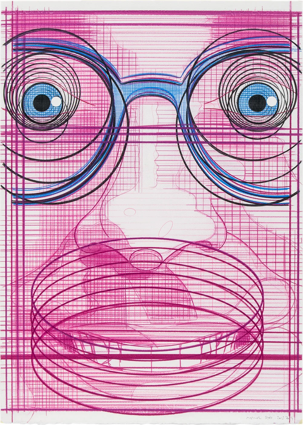 El turista del espacio 15, 2013-2014. Lápiz de color / papel. 70 x 50 cm