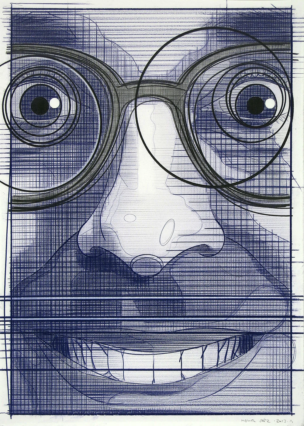 El turista del espacio 6, 2013-2014. Lápiz de color / papel. 70 x 50 cm