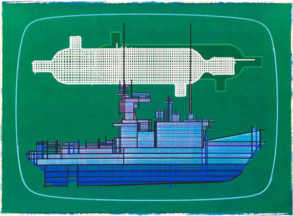 Mon Oncle 10, 2015. Watercolor and tempera / paper. 56 x 76 cm