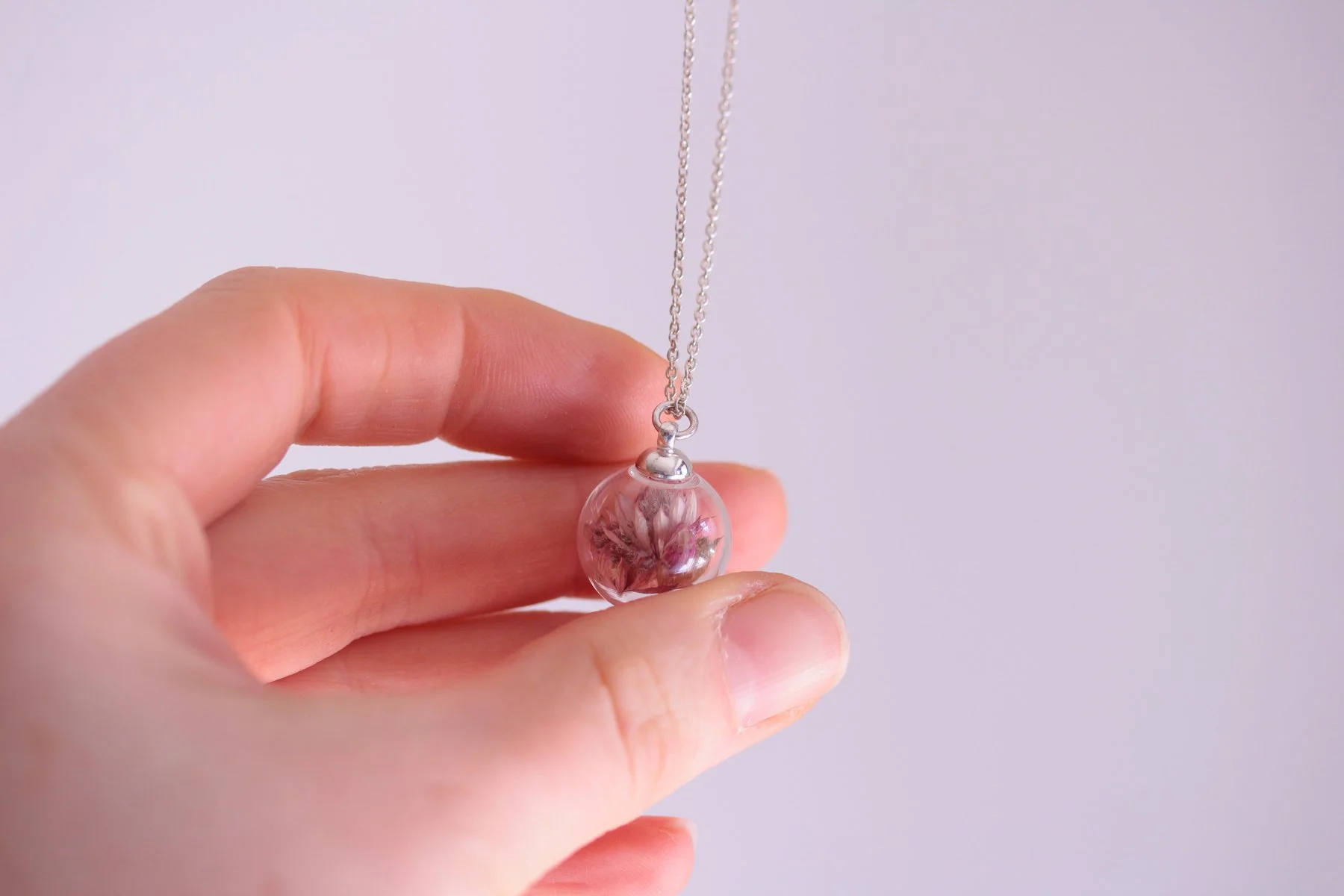 Lizzy Chambers Pink Astrantia Flower Necklace 2.jpg