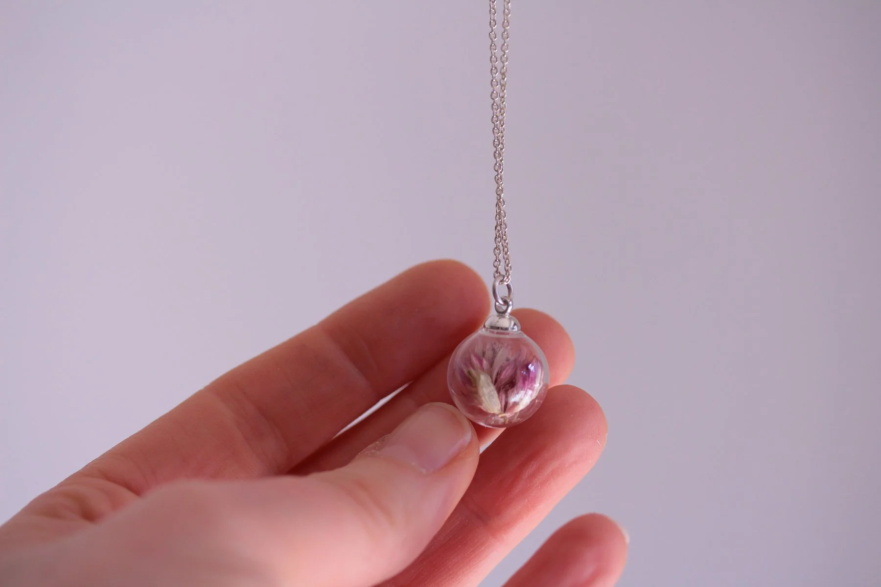 Lizzy Chambers Pink Astrantia Flower Necklace 5.jpg