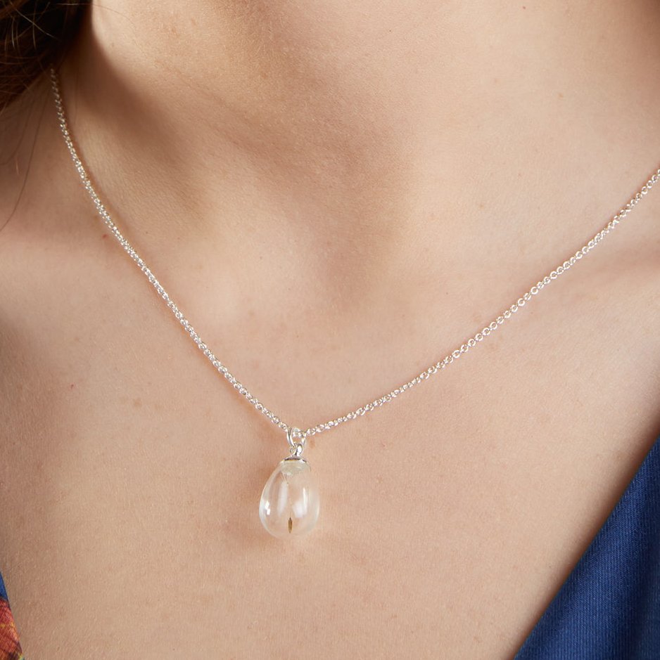 Tear Drop Necklace in Sterling Silver