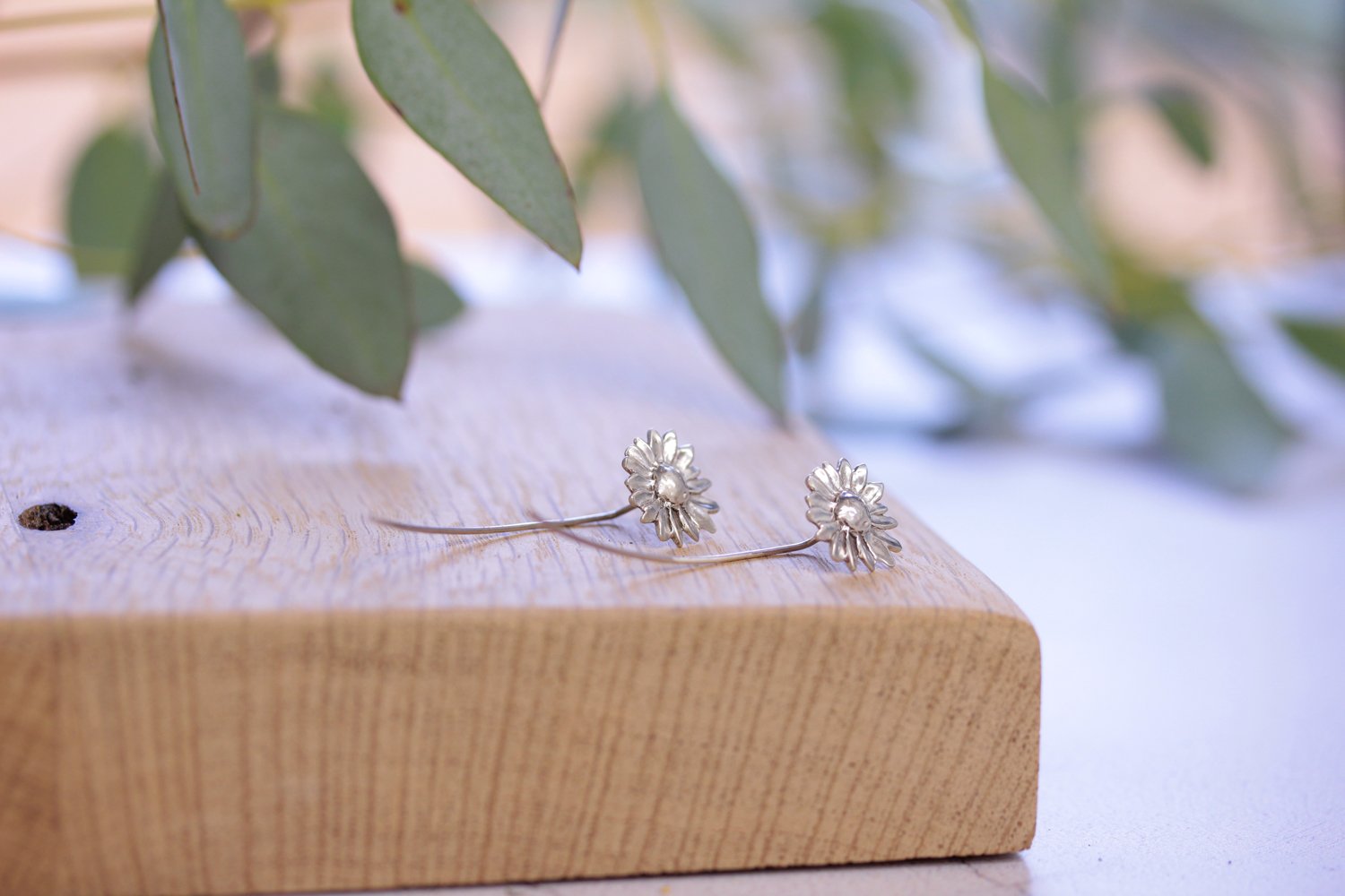Daisy drop earrings in sterling silver by Lizzy Chambers 4.jpg