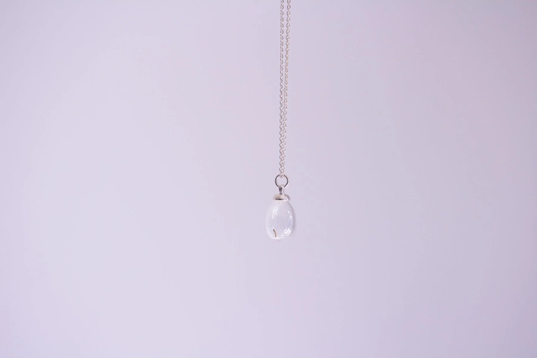 SSterling Silver Dandelion Seed Teardrop Necklace | Slight Seconds | 18" Chain