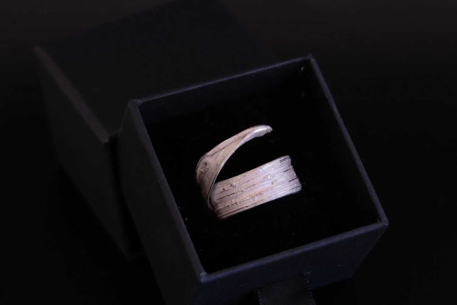 Lizzy Chambers Wide Band Silver Leaf Ring with Overlap Mitsuro Hikime (17).jpg