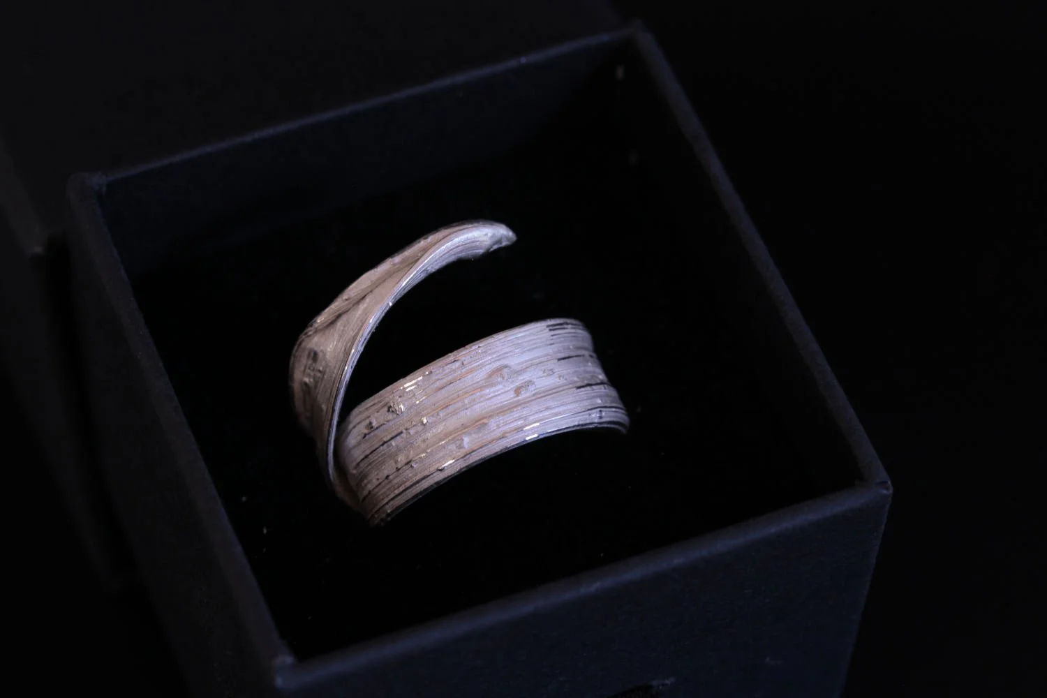 Lizzy Chambers Wide Band Silver Leaf Ring with Overlap Mitsuro Hikime (2).jpg