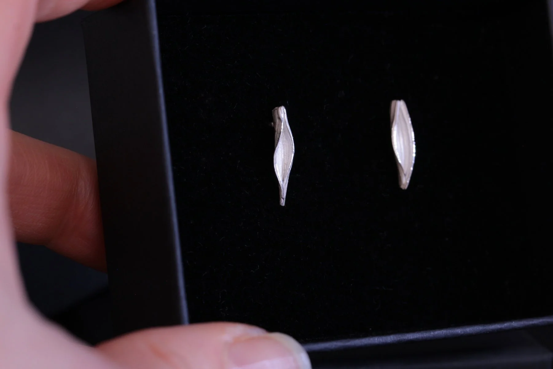 Lizzy Chambers small textured leaf earrings B 5.jpg