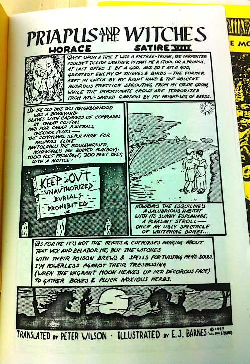 Peter L. WIlson & E.J. Banes's comic version of Horace's Priapus and the Witches in Vol.7, no.3.