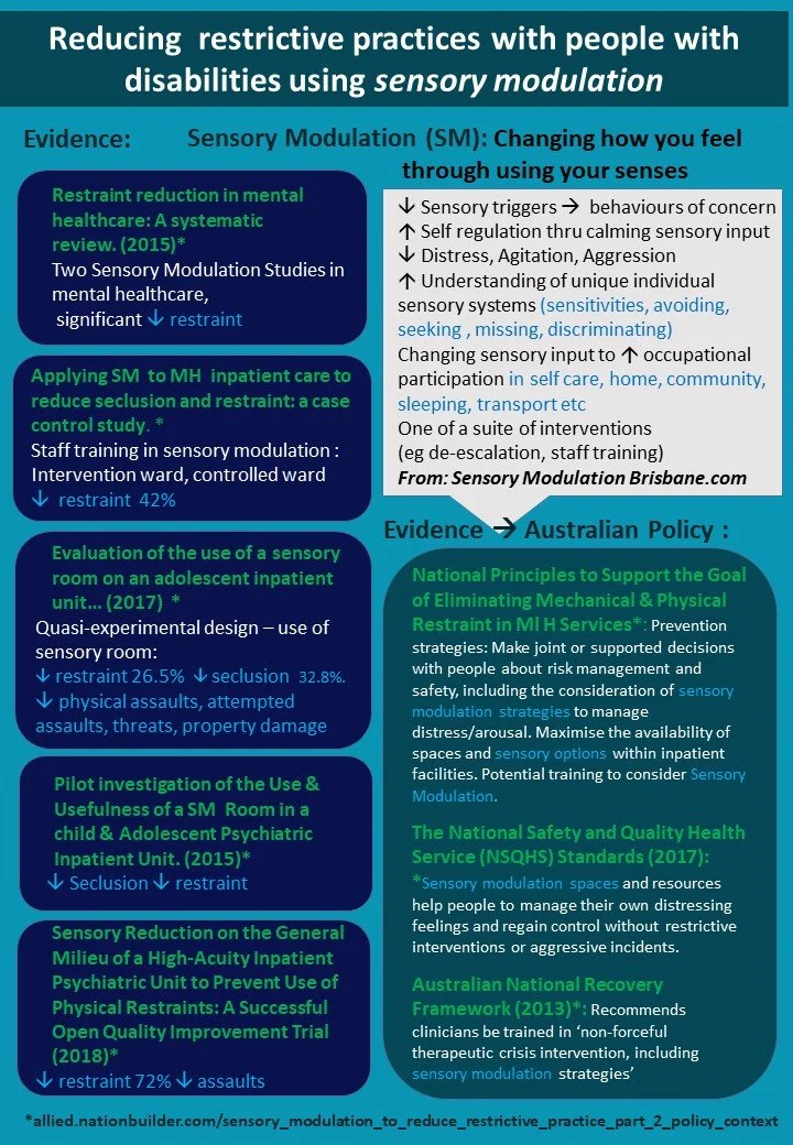 Sensory Modulation to reduce restrictive practice Part 2: Policy Context
