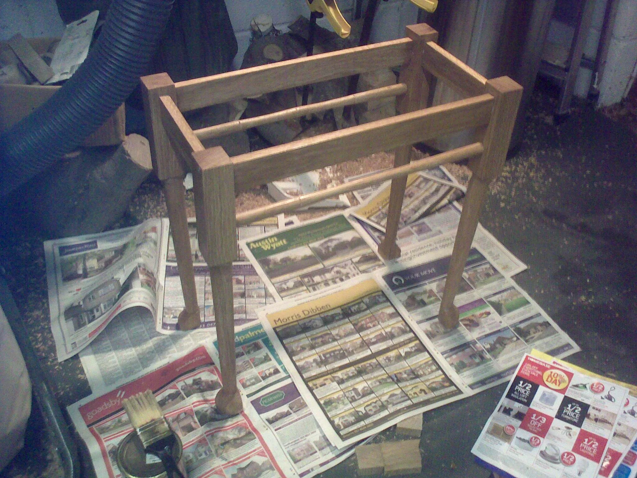 lower structure assembled and varnished