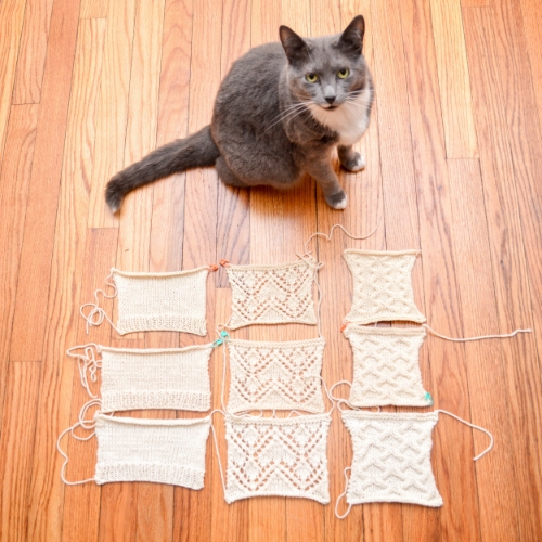 Tsuki wanted to photobomb my swatches! Top row: Argentina. Middle row: Klickitat. Bottom row: Dakota.