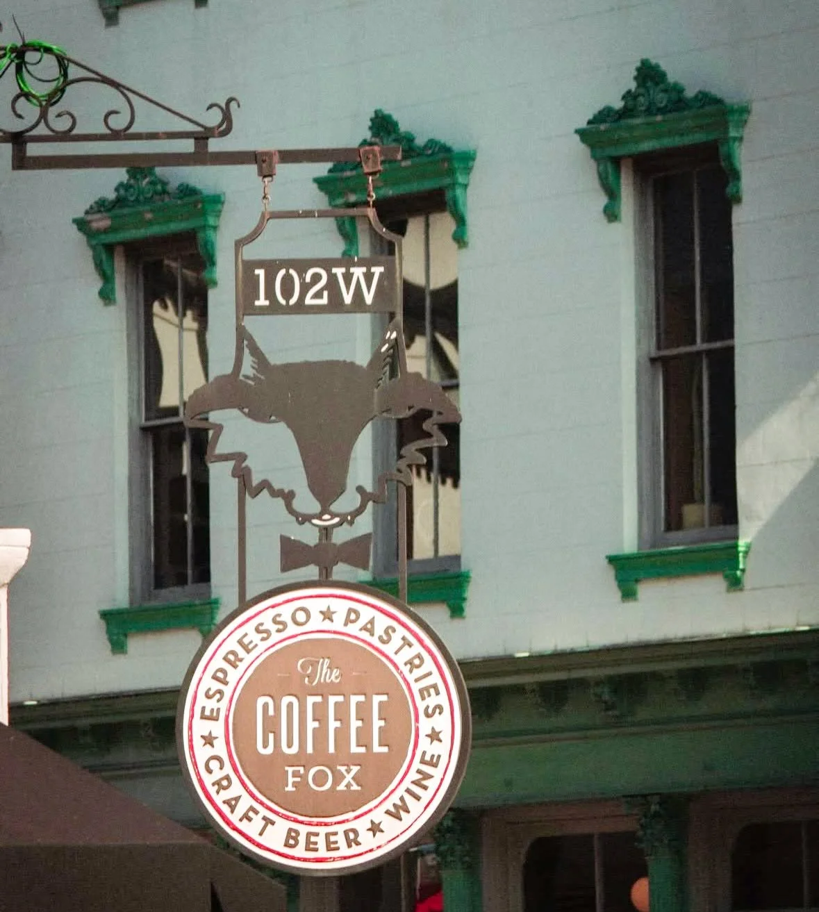 Felix looking sharp on Broughton 🍂🦊 Big thanks to @ewebberphotography for capturing those cool weather vibes outside The Coffee Fox! 

Come out for Lattes &amp; Lone Stars every Friday from 6&ndash;9 p.m. &mdash; hot or iced latte for $3 or a Lone 