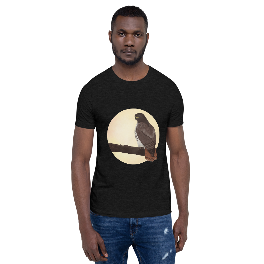 Red-tailed-hawk-3_mockup_Front_Mens-2_Black-Heather.png