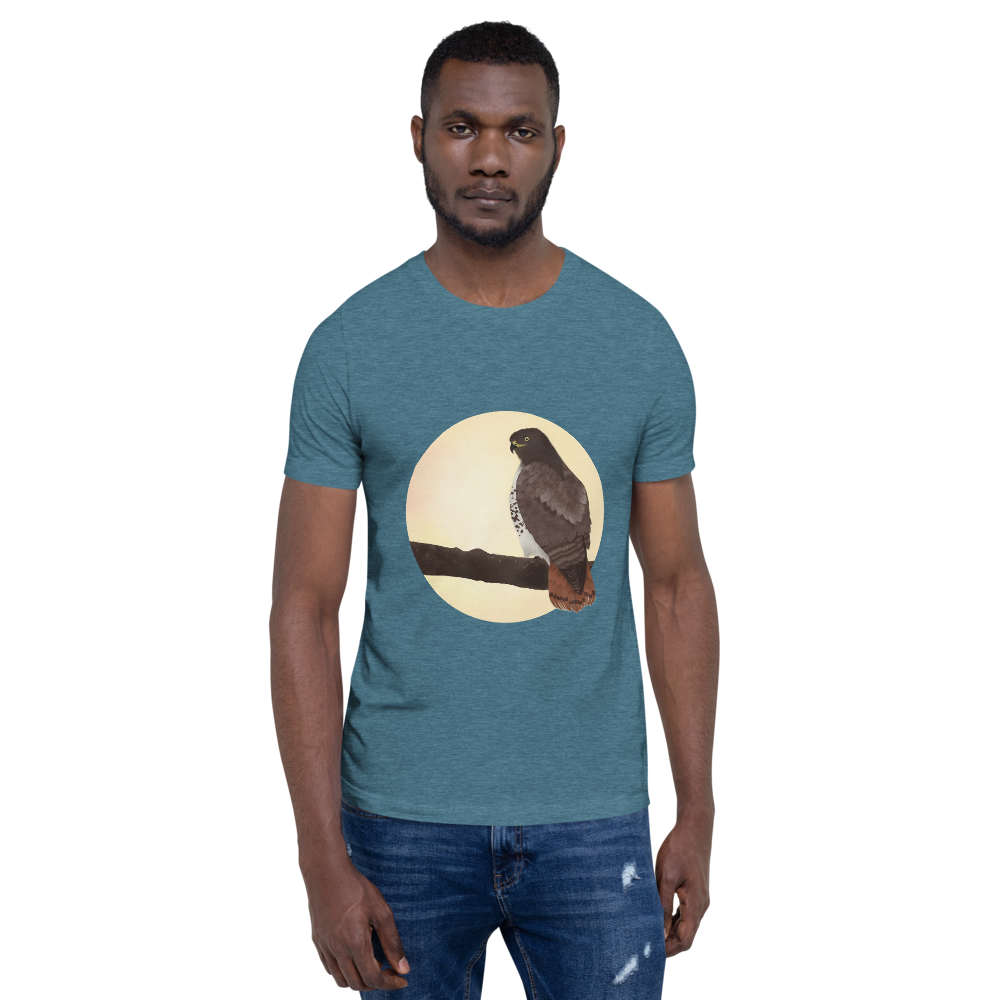 Red-tailed-hawk-3_mockup_Front_Mens-2_Heather-Deep-Teal.png