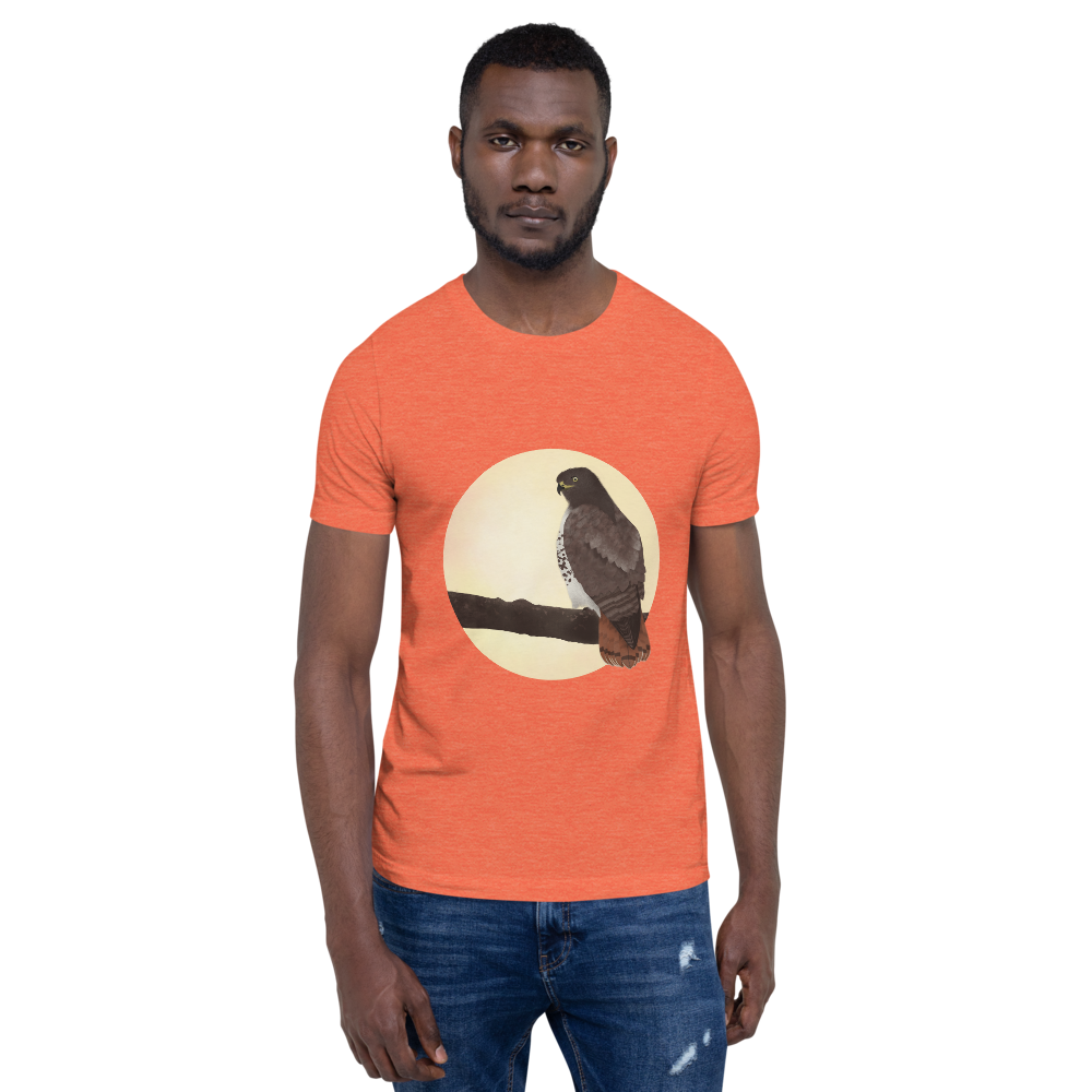 Red-tailed-hawk-3_mockup_Front_Mens-2_Heather-Orange.png