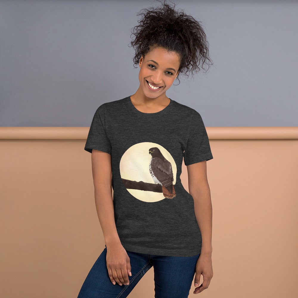 Red-tailed-hawk-3_mockup_Front_Womens-Lifestyle_Dark-Grey-Heather.png