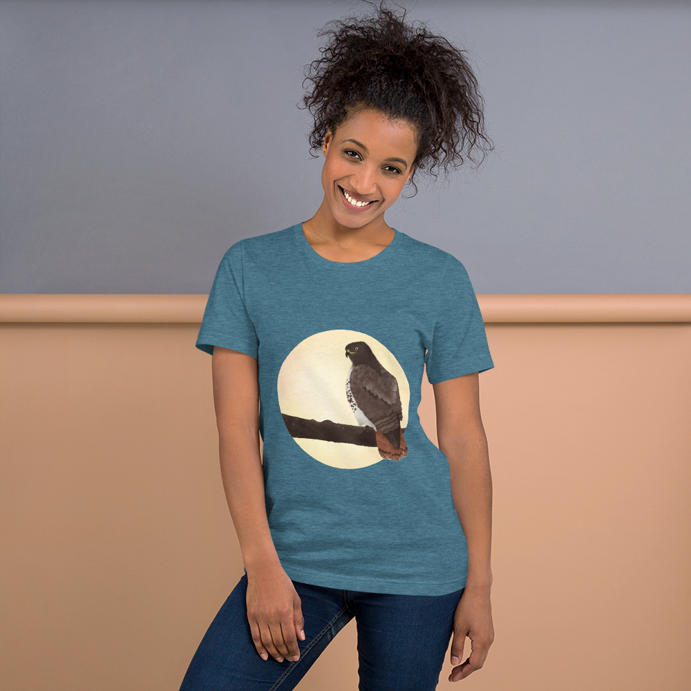 Red-tailed-hawk-3_mockup_Front_Womens-Lifestyle_Heather-Deep-Teal.png
