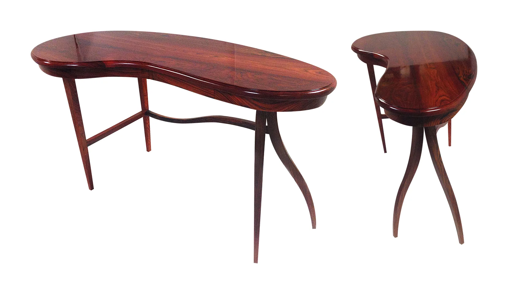  Table desk of sustainable tropical rosewood. 