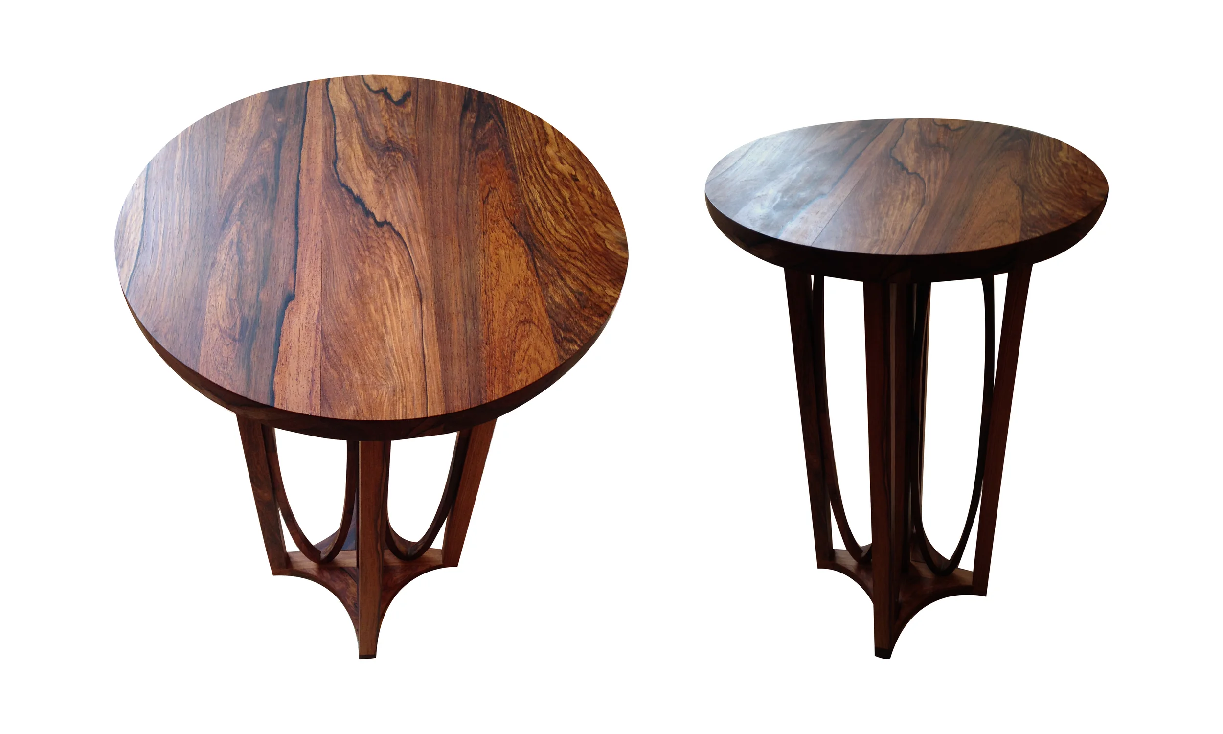  End table of sustainable rosewood. 