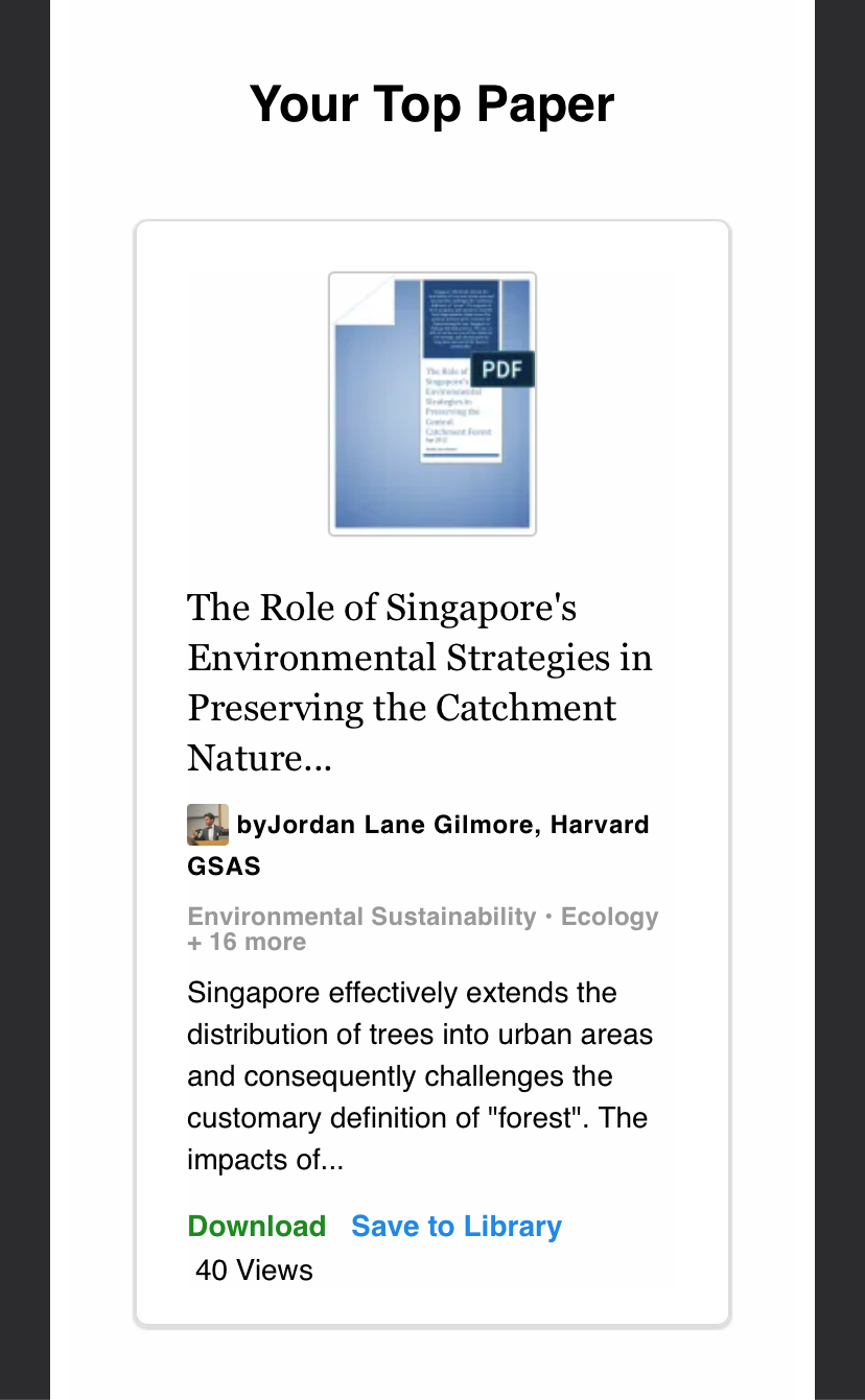 WATER AND SUSTAINABILITY RESEARCH: SINGAPORE